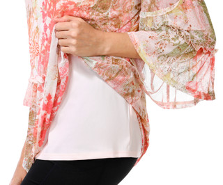 Thumbnail 4: Cocomo Women's 3/4 Sleeve Mesh Tiered Top 