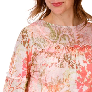 Thumbnail 4: Cocomo Women's 3/4 Sleeve Mesh Tiered Top 