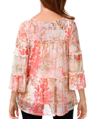 Thumbnail 2: Cocomo Women's 3/4 Sleeve Mesh Tiered Top 