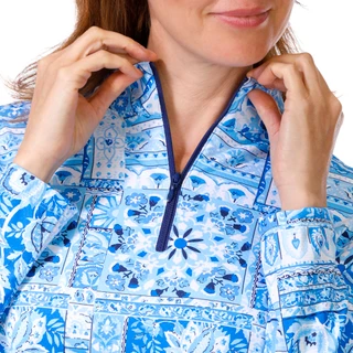 Thumbnail 3: GOTTEX Women's Long Sleeve Quarter Zip Top 