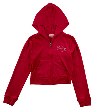 Thumbnail 1: Juicy Couture Juniors Velour Stud Hooded Zip Up Jacket 