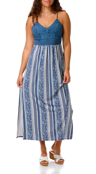Thumbnail 1: Derek Heart Juniors Crochet Bust Maxi Dress 