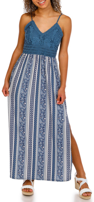Thumbnail 1: Derek Heart Juniors Crochet Bust Maxi Dress 