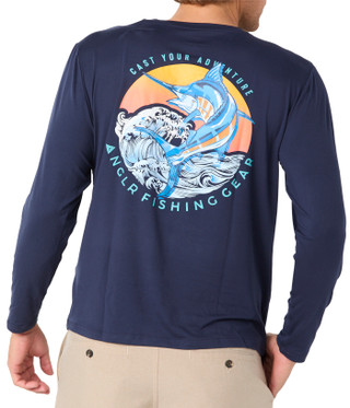 Thumbnail 2: Anglr Men's Outdoor Sunset Swordfish Shirt 