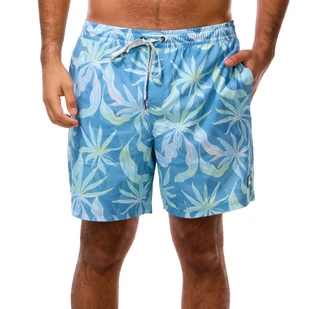 Thumbnail 1: Quiksilver Men's Palm Leaf Print Draw String Volley Swim Shorts 