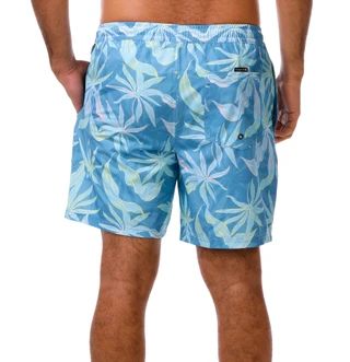 Thumbnail 2: Quiksilver Men's Palm Leaf Print Draw String Volley Swim Shorts 