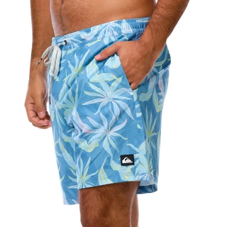Thumbnail 3: Quiksilver Men's Palm Leaf Print Draw String Volley Swim Shorts 