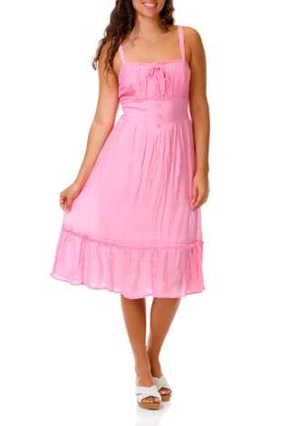 Thumbnail 1: As U Wish Juniors' Tie Front Gauze Midi Dress 