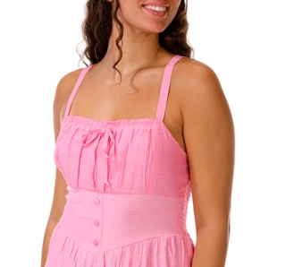 Thumbnail 4: As U Wish Juniors' Tie Front Gauze Midi Dress 