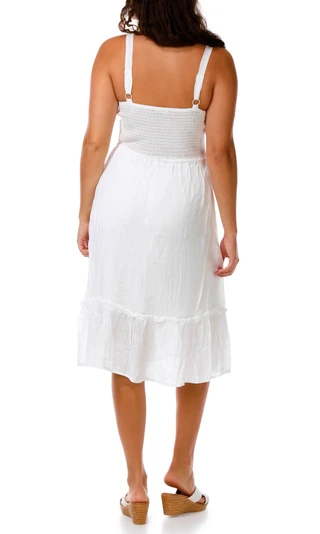 Thumbnail 2: As U Wish Juniors' Tie Front Gauze Midi Dress 