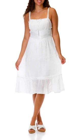 Thumbnail 1: As U Wish Juniors' Tie Front Gauze Midi Dress 