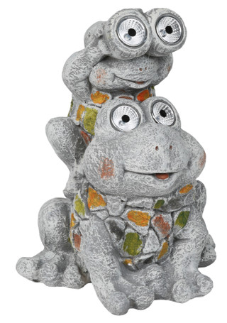 Thumbnail 2: TURTLE KING CORP Solar Frog Garden Statue 