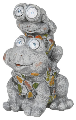 Thumbnail 1: TURTLE KING CORP Solar Frog Garden Statue 