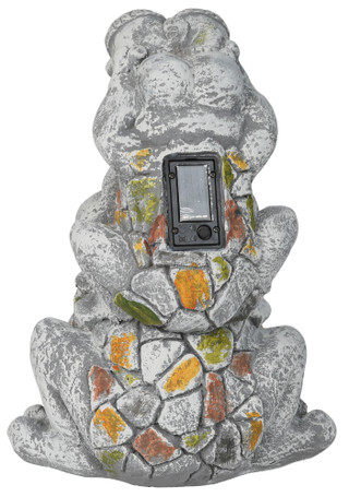 Thumbnail 3: TURTLE KING CORP Solar Frog Garden Statue 