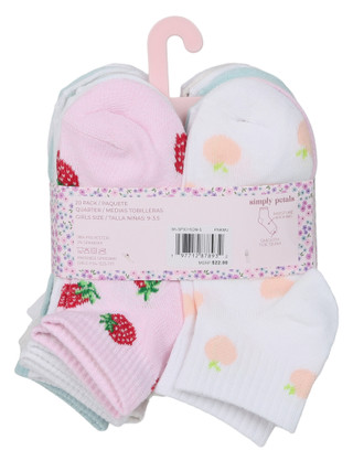 Thumbnail 2: Simply Petals Girls 20 Pk Quarter Socks  