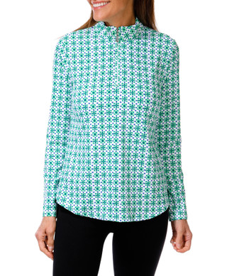 Thumbnail 1: Emerald Eighteen Women's Geo Print Quarter Zip Top  