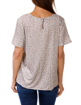 Thumbnail 4: Anneliese Women's Pleated Spot Print Top 