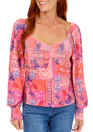 Thumbnail 1: Venus Women's Floral Paisley Print Top 