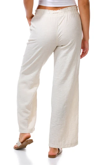 Thumbnail 2: Cisono Juniors Rope Waist Tie Linen Pants 