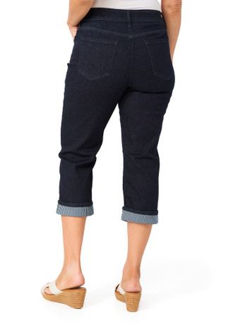 Thumbnail 2: NYDJ Women's Marilyn Striped Cuff Denim Capris 