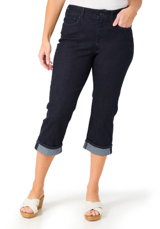 Thumbnail 1: NYDJ Women's Marilyn Striped Cuff Denim Capris 