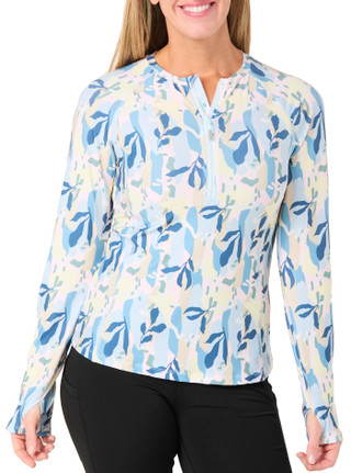 Thumbnail 1: Mountain And Isles Mountain and Isles Women's Long Sleeve 1/2 Zip Up Print Top 