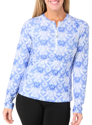 Thumbnail 1: Mountain And Isles Mountain and Isles Women's Long Sleeve 1/2 Zip Up Print Top 