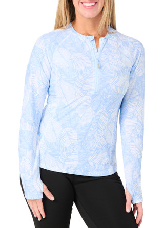 Thumbnail 1: Mountain And Isles Mountain and Isles Women's Long Sleeve 1/2 Zip Up Print Top 