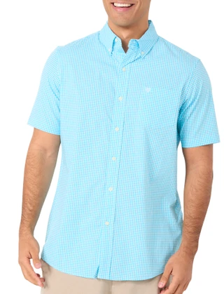 Thumbnail 1: CHAPS Men's Short Sleeve Gingham Button Down Shirt 