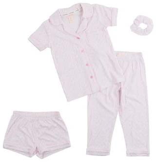 Thumbnail 1: Catherine Malandrino Toddler Girls 3 Pc Pink Cheetah Pajama Set 