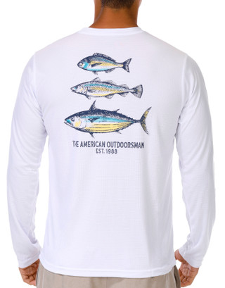 Thumbnail 1: The American Outdoorsman Men's Long Sleeve Performance Graphic Fishing Tee 