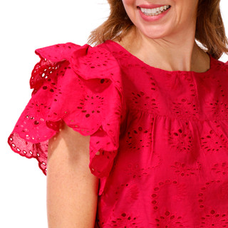 Thumbnail 2: INDUSTRY Women's Short Sleeve Eyelet Top 