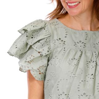 Thumbnail 2: INDUSTRY Women's Short Sleeve Eyelet Top 