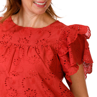 Thumbnail 3: INDUSTRY Women's Short Sleeve Eyelet Top 