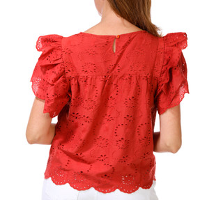 Thumbnail 2: INDUSTRY Women's Short Sleeve Eyelet Top 