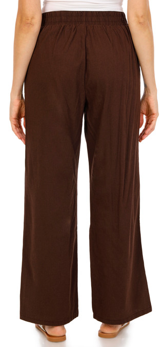 Thumbnail 2: Cisono Women's Solid Tie Front Beach Pants 