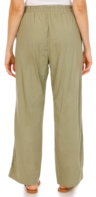 Thumbnail 2: Cisono Women's Solid Tie Front Beach Pants 