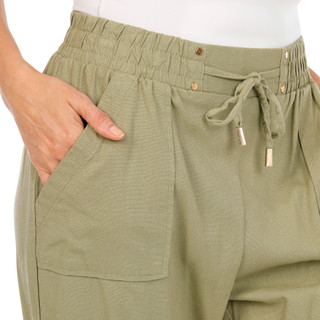 Thumbnail 3: Cisono Women's Solid Tie Front Beach Pants 
