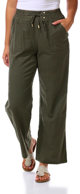 Thumbnail 1: Cisono Juniors Solid Tie Front Beach Pants 