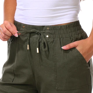 Thumbnail 3: Cisono Juniors Solid Tie Front Beach Pants 