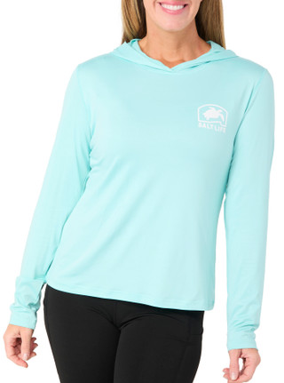 Thumbnail 1: Salt Life Salt Life Women's Long Sleeve Turtle Hooded Top 