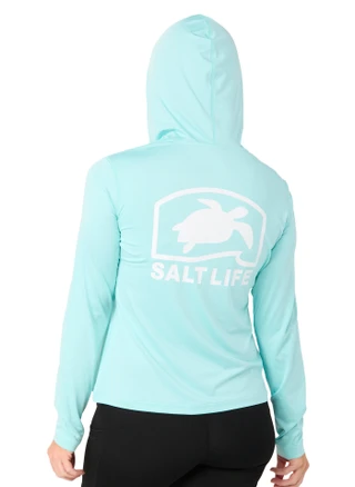 Thumbnail 2: Salt Life Salt Life Women's Long Sleeve Turtle Hooded Top 