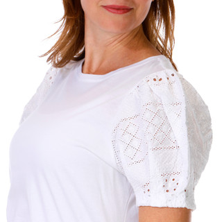Thumbnail 3: ELIE TAHARI Women's Short Sleeve Eyelet Top 
