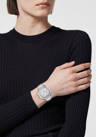 Thumbnail 4: Versace 40MM V-Chrono Square Bracelet Watch 