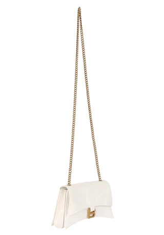 Thumbnail 3: Balenciaga Crocodile Embossed Crush Chain Shoulder Bag 