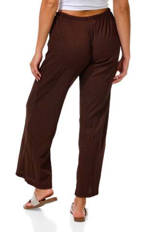 Thumbnail 3: ShoSho Women's Tie Front Gauze Wide Leg Pants 