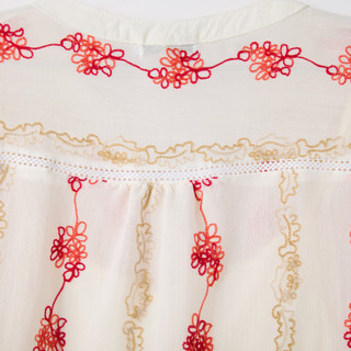Thumbnail 2: FIGUEROA & FLOWER Women's Short Sleeve Embroidered Button Down Top 