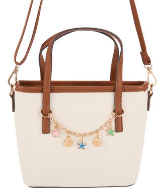 Thumbnail 1: MON CHERI Pebble Faux Leather Charm Satchel 