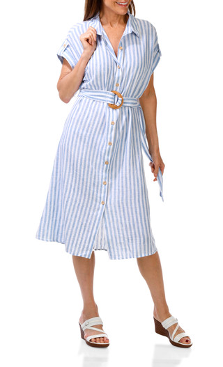 Thumbnail 1: Kathy Ireland Women's Stripe Print Casual Dress  