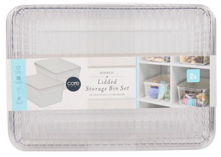Thumbnail 1: CORE HOME 2 Pk Lidded Storage Bins 